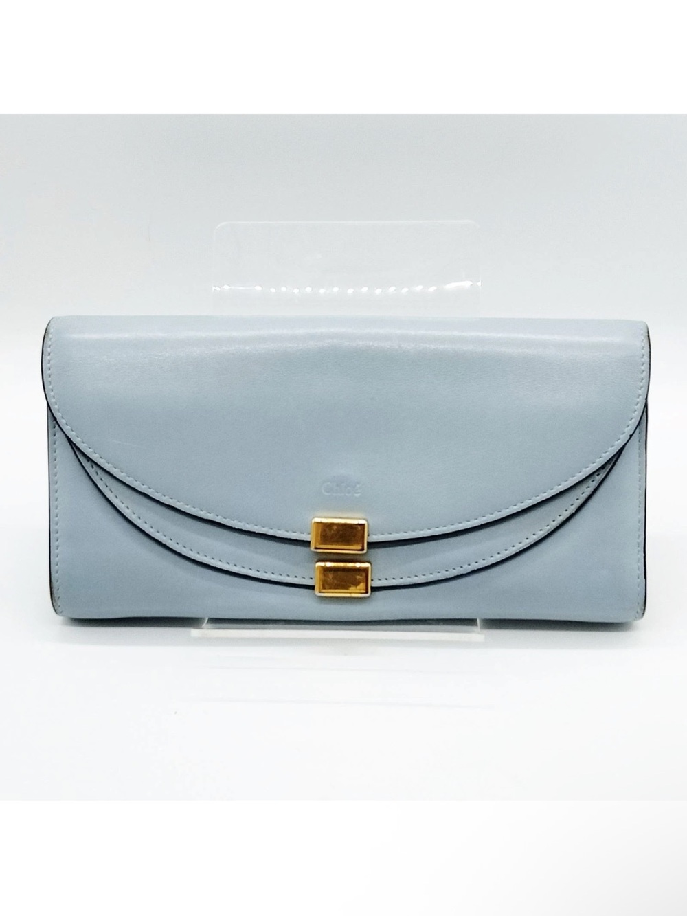 Chloé Georgia Light Blue Leather Continental Wallet